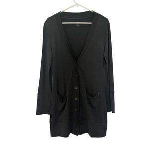 Icebreaker Women's Cruise Cardigan Sweater Button Front Dark Grey Size Small